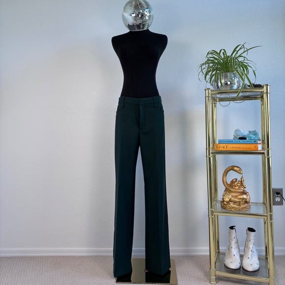 Banana Republic Lido Straight Leg Italian Wool Trouser Green Sz 4 Marzotto mill - Picture 14 of 16